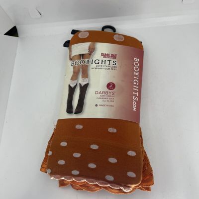 Bootights - Gameday Collection - Darby's Boot Socks - 2 Pairs - Orange Jet Black